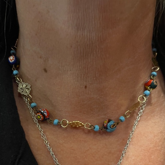 Vintage Murano Millefiori Delicate Necklace Never Worn Made in Italy 15 1/2” - Picture 2 of 9